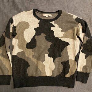Loft Camo Pattern Crew Neck Sweater